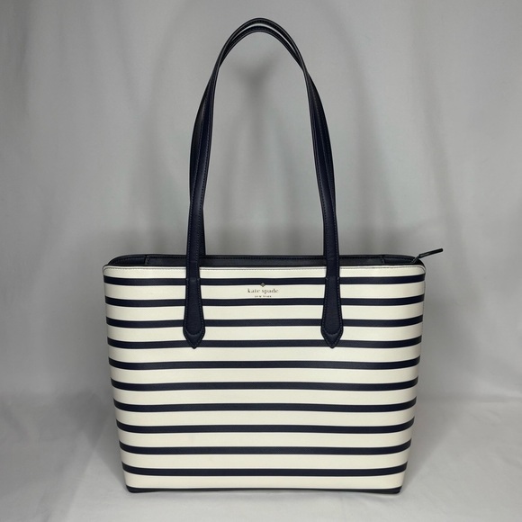 Kate Spade Marlee Navy & White Striped Tote - Picture 1 of 14
